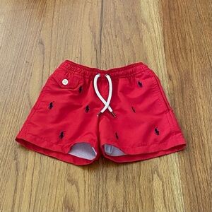 Polo by Ralph Lauren Red Trunk With All Over Pony Embroidered